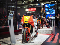 The Yamaha XSR900 GP is at the 110th International Motorcycle and Accessories Exhibition 2024 at Fiera Milano Rho in Milan, Italy, on Novemb...