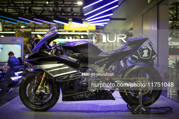 The Yamaha R9 World SSP MY 2025 is at the 110th International Motorcycle and Accessories Exhibition 2024 at Fiera Milano Rho in Milan, Italy...