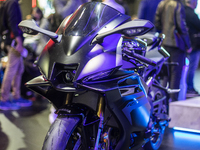 The Yamaha R9 MY 2025 is at the 110th International Motorcycle and Accessories Exhibition 2024 at Fiera Milano Rho in Milan, Italy, on Novem...