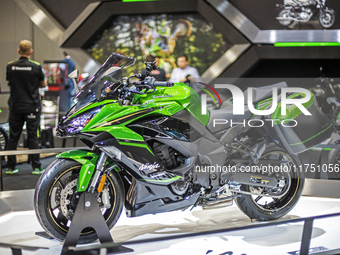 The Kawasaki 1100 SX MY 2025 is at the 110th International Motorcycle and Accessories Exhibition 2024 at Fiera Milano Rho in Milan, Italy, o...