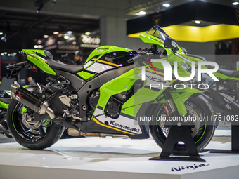 The Kawasaki ZX-10R MY 2025 is at the 110th International Motorcycle and Accessories Exhibition 2024 at Fiera Milano Rho in Milan, Italy, on...