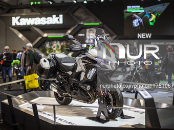 The Kawasaki Versys 1100 SE MY 2025 is at the 110th International Motorcycle and Accessories Exhibition 2024 at Fiera Milano Rho in Milan, I...