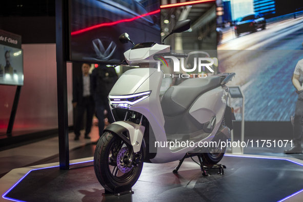 The Honda CUV e: is at the 110th International Motorcycle and Accessories Exhibition 2024 at Fiera Milano Rho in Milan, Italy, on November 6...