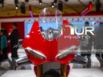 The Ducati Panigale V4 MY 2025 is at the 110th International Motorcycle and Accessories Exhibition 2024 at Fiera Milano Rho in Milan, Italy,...