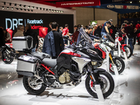 The Ducati Multistrada V4 Rally is at the 110th International Motorcycle and Accessories Exhibition 2024 at Fiera Milano Rho in Milan, Italy...