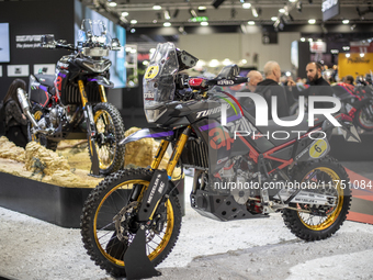 The Aprilia Tuareg Rally takes place at the 110th International Motorcycle and Accessories Exhibition 2024 at Fiera Milano Rho in Milan, Ita...