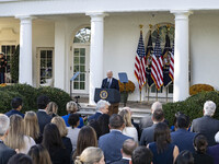 In Washington, DC, on November 7, 2024, President Joe Biden addresses the nation on the election outcome and a peaceful transfer of power in...