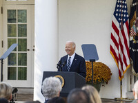 In Washington, DC, on November 7, 2024, President Joe Biden addresses the nation on the election outcome and a peaceful transfer of power in...