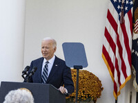 In Washington, DC, on November 7, 2024, President Joe Biden addresses the nation on the election outcome and a peaceful transfer of power in...