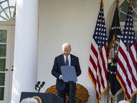 In Washington, DC, on November 7, 2024, President Joe Biden addresses the nation on the election outcome and a peaceful transfer of power in...