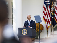 In Washington, DC, on November 7, 2024, President Joe Biden addresses the nation on the election outcome and a peaceful transfer of power in...