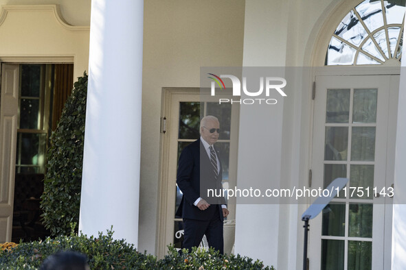 In Washington, DC, on November 7, 2024, President Joe Biden addresses the nation on the election outcome and a peaceful transfer of power in...