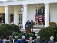 In Washington, DC, on November 7, 2024, President Joe Biden addresses the nation on the election outcome and a peaceful transfer of power in...