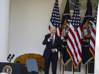 In Washington, DC, on November 7, 2024, President Joe Biden addresses the nation on the election outcome and a peaceful transfer of power in...