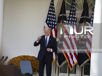 In Washington, DC, on November 7, 2024, President Joe Biden addresses the nation on the election outcome and a peaceful transfer of power in...