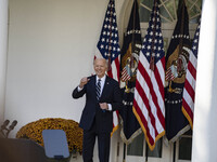 In Washington, DC, on November 7, 2024, President Joe Biden addresses the nation on the election outcome and a peaceful transfer of power in...