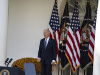 In Washington, DC, on November 7, 2024, President Joe Biden addresses the nation on the election outcome and a peaceful transfer of power in...