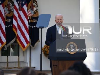 United States President Joe Biden makes a statement on the general election where voters overwhelmingly elect Donald J. Trump, making him th...