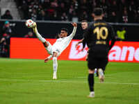 Ansgar Knauff of Eintracht Frankfurt  controls the ball during the Eurepa League Round 4 match between Eintracht Frankfurt v SK Slavia Pragu...