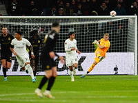 Antonin Kinsky of SK Slavia Prague  controls the ball during the Eurepa League Round 4 match between Eintracht Frankfurt v SK Slavia Prague...