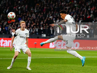 Tuta of Eintracht Frankfurt  controls the ball during the Eurepa League Round 4 match between Eintracht Frankfurt v SK Slavia Prague at the...