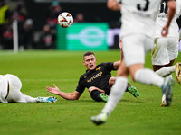 Tomas Holes of SK Slavia Prague  gestures during the Eurepa League Round 4 match between Eintracht Frankfurt v SK Slavia Prague at the Deuts...