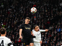 Lukas Provod of SK Slavia Prague  heads during the Eurepa League Round 4 match between Eintracht Frankfurt v SK Slavia Prague at the Deutsch...