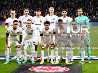  Eintracht Frankfurt team  during the Eurepa League Round 4 match between Eintracht Frankfurt v SK Slavia Prague at the Deutsche Bank Park,...