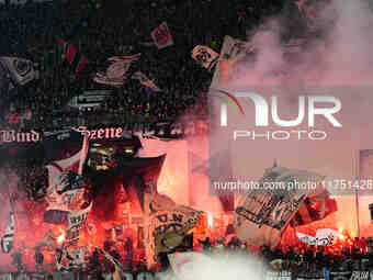  Eintracht Frankfurt fans  during the Eurepa League Round 4 match between Eintracht Frankfurt v SK Slavia Prague at the Deutsche Bank Park,...