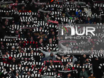  Eintracht Frankfurt fans  during the Eurepa League Round 4 match between Eintracht Frankfurt v SK Slavia Prague at the Deutsche Bank Park,...