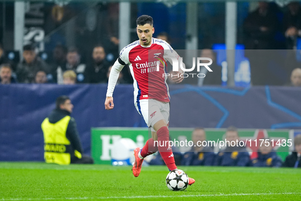 Gabriel Martinelli of Arsenal during the UEFA Champions League 2024/25 League Phase MD4 match between FC Internazionale and Arsenal at Stadi...