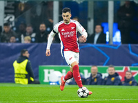 Gabriel Martinelli of Arsenal during the UEFA Champions League 2024/25 League Phase MD4 match between FC Internazionale and Arsenal at Stadi...