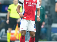 Jurrien Timber of Arsenal during the UEFA Champions League 2024/25 League Phase MD4 match between FC Internazionale and Arsenal at Stadio Sa...