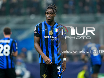 Yann Aurel Bisseck of FC Internazionale during the UEFA Champions League 2024/25 League Phase MD4 match between FC Internazionale and Arsena...