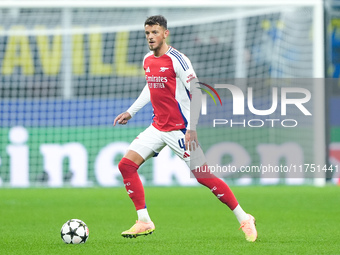 Ben White of Arsenal during the UEFA Champions League 2024/25 League Phase MD4 match between FC Internazionale and Arsenal at Stadio San Sir...