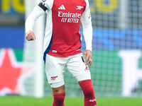 Ben White of Arsenal during the UEFA Champions League 2024/25 League Phase MD4 match between FC Internazionale and Arsenal at Stadio San Sir...