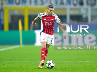 Leandro Trossard of Arsenal during the UEFA Champions League 2024/25 League Phase MD4 match between FC Internazionale and Arsenal at Stadio...