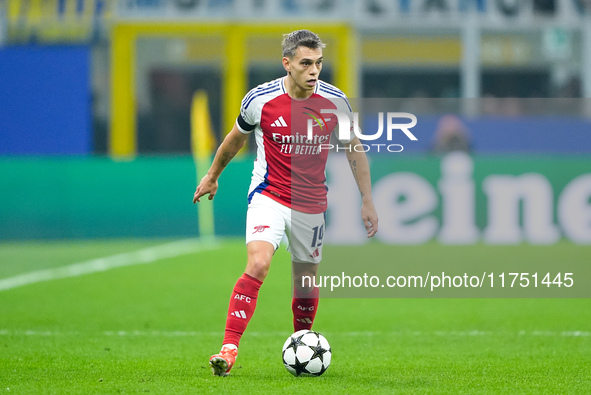 Leandro Trossard of Arsenal during the UEFA Champions League 2024/25 League Phase MD4 match between FC Internazionale and Arsenal at Stadio...