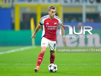 Leandro Trossard of Arsenal during the UEFA Champions League 2024/25 League Phase MD4 match between FC Internazionale and Arsenal at Stadio...