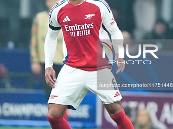 Gabriel of Arsenal during the UEFA Champions League 2024/25 League Phase MD4 match between FC Internazionale and Arsenal at Stadio San Siro...