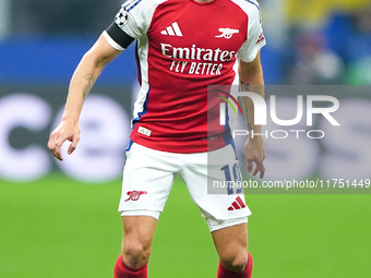 Leandro Trossard of Arsenal during the UEFA Champions League 2024/25 League Phase MD4 match between FC Internazionale and Arsenal at Stadio...