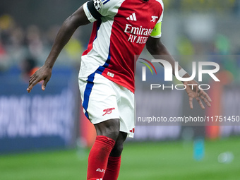 Bukayo Saka of Arsenal during the UEFA Champions League 2024/25 League Phase MD4 match between FC Internazionale and Arsenal at Stadio San S...