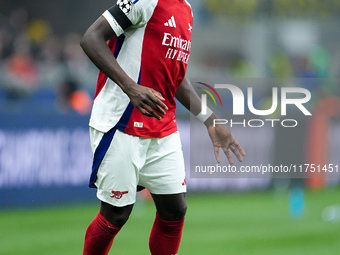 Bukayo Saka of Arsenal during the UEFA Champions League 2024/25 League Phase MD4 match between FC Internazionale and Arsenal at Stadio San S...