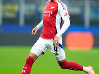 Ben White of Arsenal during the UEFA Champions League 2024/25 League Phase MD4 match between FC Internazionale and Arsenal at Stadio San Sir...