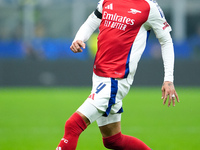 Ben White of Arsenal during the UEFA Champions League 2024/25 League Phase MD4 match between FC Internazionale and Arsenal at Stadio San Sir...