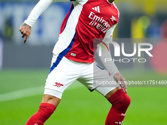 Ben White of Arsenal during the UEFA Champions League 2024/25 League Phase MD4 match between FC Internazionale and Arsenal at Stadio San Sir...