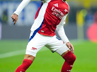 Ben White of Arsenal during the UEFA Champions League 2024/25 League Phase MD4 match between FC Internazionale and Arsenal at Stadio San Sir...