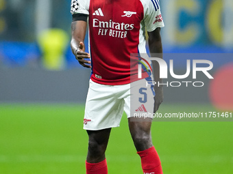 Thomas Partey of Arsenal during the UEFA Champions League 2024/25 League Phase MD4 match between FC Internazionale and Arsenal at Stadio San...