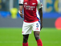 Thomas Partey of Arsenal during the UEFA Champions League 2024/25 League Phase MD4 match between FC Internazionale and Arsenal at Stadio San...