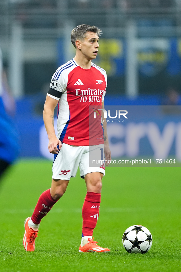 Leandro Trossard of Arsenal during the UEFA Champions League 2024/25 League Phase MD4 match between FC Internazionale and Arsenal at Stadio...